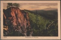 Rabenklippe mit Brocken im Harz