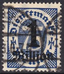 1923  Dienstmarke mit neuem Wertaufdruck