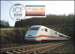 1991  Maximumkarte - Hochgeschwindigkeitsverkehr