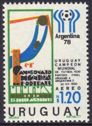 Uruguay 1977  Plakat der Fußball-WM 1930