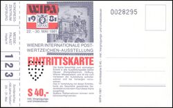 1981  WIPA-Austellungsblock mit Eintrittskarte
