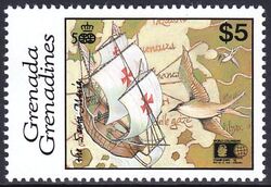 Grenada-Grenadinen 1992  Santa Maria und Landkarte