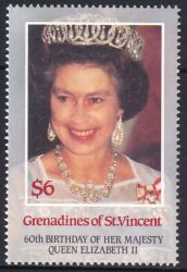 St. Vincent Grenadinen 1986  60. Geburtstag von Königin Elisabeth II.