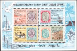 St. Christopher 1973  70 Jahre Briefmarken von St. Kitts-Nevis