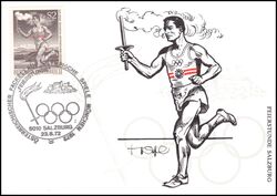 1972  sterreichischer Fackellauf zur Olympiade in Mnchen