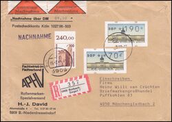 1988  Mischfrankatur auf R-Brief als Nachnahmesendung