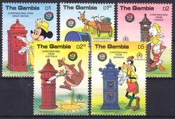 Gambia 1986  Weihnachten: Walt-Disney-Figuren