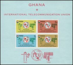 Ghana 1965  100 Jahre Internationale Fernmeldeunion (ITU)