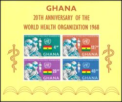 Ghana 1968  20 Jahre Weltgesundheitsorganisation (WHO)