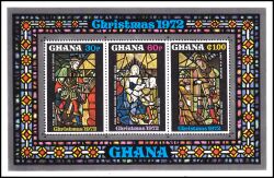 Ghana 1972  Weihnachten: Gemlde und Kirchenfenster