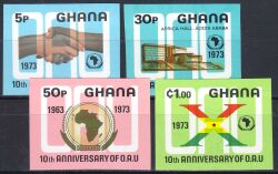 Ghana 1973  10 Jahre Organisation für Afrikanische Einheit