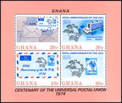 Ghana 1974  100 Jahre Weltpostverein (UPU)