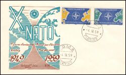 1959  10 Jahre Nordatlantikpakt (NATO) - FDC