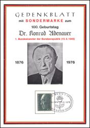 1976  100. Geburtstag von Konrad Adenauer