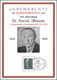 1976  100. Geburtstag von Konrad Adenauer