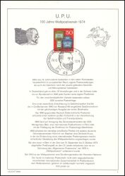 1974  100 Jahre Weltpostverein (UPU)