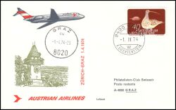 1974  Erstflug Zrich - Graz ab Liechtenstein