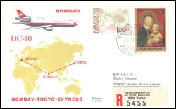 1974  Erstflug DC-10 Zürich - Bombay - Tokio ab Liechtenstein