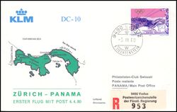 1980  Erster Flug mit Post DC-10 Zrich - Panama ab Liechtenstein