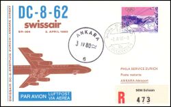 1980  Erster Direktflug DC-8-62 Zürich - Ankara ab Liechtenstein