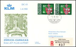 1980  Erster Flug mit Post DC-10 Zürich - Caracas ab Liechtenstein