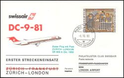 1980  Erster Streckeneinsatz DC-9-81 Zürich - London ab Liechtenstein