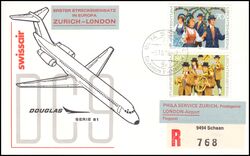 1980  Erster Streckeneinsatz DC-9-81 Zrich - London ab Liechtenstein