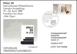 1989  Weltausstellung für philatelistische Literatur IPHILA`89