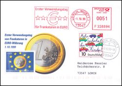 1999  Erster Verwendungstag fr Frankaturen in Euro
