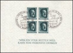 1937  1. Nationale Briefmarkenausstellung - Block