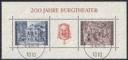 1976  Blockausgabe  Burgtheater in Wien  gestempelt