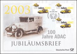 2003  Jubiläumsbrief  - 100 Jahre ADAC