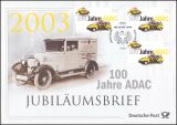 2003  Jubiläumsbrief  - 100 Jahre ADAC