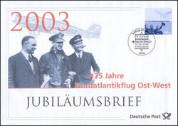 2003  Jubilumsbrief  - 75 Jahre Nordatlantikflug Ost-West