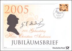 2005  Jubilumsbrief  - 200. Geburtstag von Hans Christian Andersen