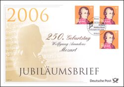2006  Jubilumsbrief  - 250. Geburtstag von Wolfgang Amadeus Mozart