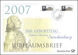 2007  Jubiläumsbrief  - 300. Geburtstag von Johann...