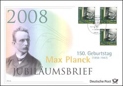 2008  Jubilumsbrief  - 150. Geburtstag von Max Planck