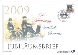 2009  Jubilumsbrief  - 175. Geburtstag von Gottlieb Daimler