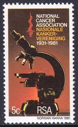 Sdafrika 1981  50 Jahre Nationale Krebsforschungs-Gesellschaft