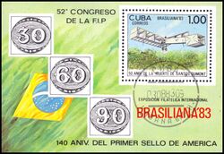 Cuba 1983  Intern. Briefmarkenausstellung BRASILIANA 83