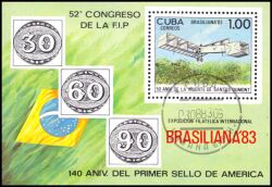 Cuba 1983  Intern. Briefmarkenausstellung BRASILIANA 83