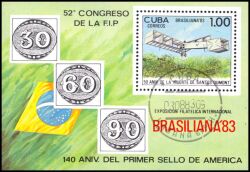 Kuba 1983  Intern. Briefmarkenausstellung "BRASILIANA ´83"