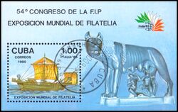 Cuba 1985  Intern. Briefmarkenausstellung ITALIA 85
