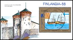 Cuba 1988  Intern. Briefmarkenausstellung FINLANDIA 88