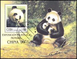 Cuba 1999  Intern. Briefmarkenausstellung CHINA 99 - Panda