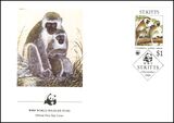 1986  Weltweiter Naturschutz WWF - Grüne Meerkatze (043)