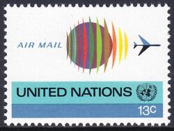 1974  Freimarke: Globus und Flugzeug