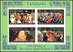 Tansania 1987  60. Geburtstag von Knigin Elisabeth II. - ungezhnt
