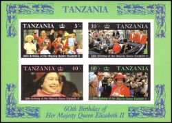 Tansania 1987  60. Geburtstag von Königin Elisabeth II. - ungezähnt